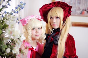 Rating: Safe Score: 0 Tags: 2girls bangs blonde_hair blurry blurry_background blurry_foreground depth_of_field flower lips long_hair looking_at_viewer multiple_cosplay multiple_girls nose photo realistic tagme User: admin