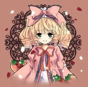 Rating: Safe Score: 0 Tags: 1girl blonde_hair bow dress flower food fruit green_eyes hina_ichigo hinaichigo image long_sleeves looking_at_viewer petals pink_bow plant puffy_sleeves ribbon rose_petals solo upper_body User: admin