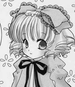 Rating: Safe Score: 0 Tags: 1girl blush drill_hair eyebrows_visible_through_hair flying_sweatdrops greyscale hinaichigo image monochrome ribbon smile solo User: admin