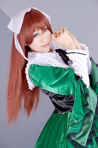 Rating: Safe Score: 0 Tags: 1girl bangs brown_hair green_dress hands_clasped hat head_scarf interlocked_fingers lips long_hair long_sleeves looking_at_viewer own_hands_together smile solo suiseiseki User: admin