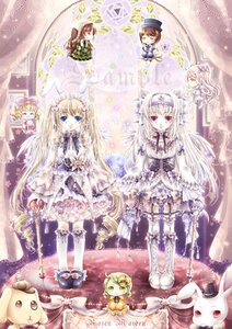 Rating: Safe Score: 0 Tags: blonde_hair blue_eyes bow brown_hair dress flower frills hair_ornament hat image lolita_fashion long_hair long_sleeves multiple multiple_girls red_eyes ribbon smile standing tagme thighhighs very_long_hair white_legwear User: admin