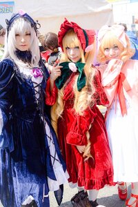 Rating: Safe Score: 0 Tags: 4girls 5girls 91076 blonde_hair blue_eyes bow dress hat long_hair long_sleeves looking_at_viewer multiple_cosplay multiple_girls photo red_eyes shinku smile standing suigintou tagme User: admin