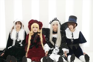 Rating: Safe Score: 0 Tags: 4girls 5girls 91076 blonde_hair brown_hair checkered closed_eyes dress flower hat long_hair multiple_cosplay multiple_girls rose short_hair sitting tagme User: admin