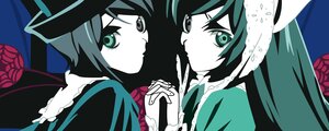 Rating: Safe Score: 0 Tags: 2girls dress flower frills green_eyes hat hatsune_miku holding_hands image long_hair looking_at_viewer multiple_girls pair red_flower red_rose rose short_hair siblings souseiseki suiseiseki top_hat User: admin