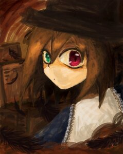 Rating: Safe Score: 0 Tags: 1girl black_headwear green_eyes hat heterochromia image looking_at_viewer red_eyes solo souseiseki User: admin