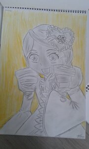 Rating: Safe Score: 0 Tags: 1girl dress epaulettes frills hair_ornament hat image kanaria long_sleeves open_mouth photo smile solo traditional_media upper_body User: admin