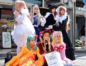 Rating: Safe Score: 0 Tags: 6+girls 91076 black_hair blonde_hair blurry closed_eyes depth_of_field dress flower hair_ornament hat long_hair long_sleeves maid multiple_cosplay multiple_girls photo short_hair tagme User: admin
