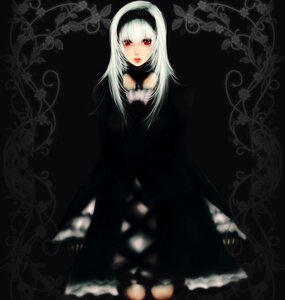 Rating: Safe Score: 0 Tags: 1girl albino bad_id bad_pixiv_id black_background black_dress blurry dark dress expressionless frills gothic_lolita hairband image lolita_fashion long_hair long_sleeves looking_at_viewer red_eyes ririneko rozen_maiden simple_background sitting solo suigintou white_hair User: admin