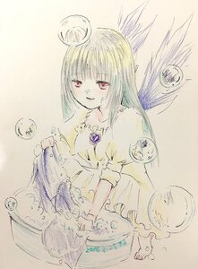Rating: Safe Score: 0 Tags: 1girl bangs dress image long_hair looking_at_viewer monster_girl red_eyes short_sleeves smile solo suigintou traditional_media User: admin