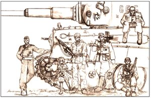 Rating: Safe Score: 0 Tags: 6+boys auto_tagged brown_theme gun hat image military military_uniform monochrome multiple_boys rifle sketch soldier solo suigintou uniform weapon User: admin