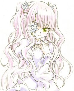 Rating: Safe Score: 0 Tags: 1girl dress eyepatch flower frills green_eyes hair_flower hair_ornament image juliet_sleeves kirakishou long_hair long_sleeves looking_at_viewer pink_hair puffy_sleeves rose smile solo traditional_media two_side_up wavy_hair User: admin
