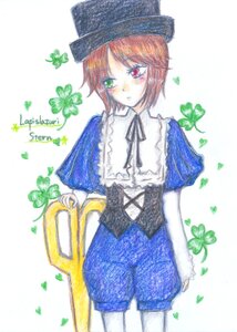 Rating: Safe Score: 0 Tags: 1girl brown_hair bug butterfly green_eyes hat heterochromia image insect long_sleeves pantyhose red_eyes short_hair shorts solo souseiseki top_hat User: admin