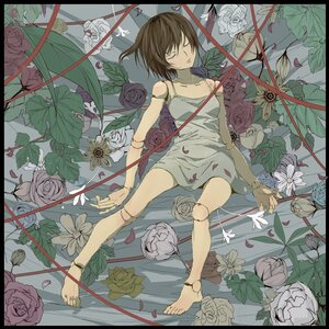 Rating: Safe Score: 0 Tags: 1girl barefoot brown_hair closed_eyes dress flower image plant red_flower red_rose rose short_hair solo souseiseki thorns vines white_rose User: admin