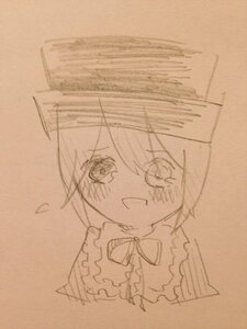 Rating: Safe Score: 0 Tags: 1girl :d bangs blush brown_background eyebrows_visible_through_hair frills hair_between_eyes image looking_at_viewer monochrome open_mouth photo ribbon simple_background smile solo souseiseki traditional_media User: admin