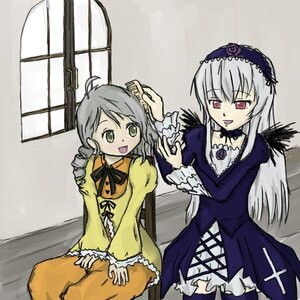 Rating: Safe Score: 0 Tags: 2girls auto_tagged dress drill_hair flower frills green_eyes hairband image kanaria long_hair long_sleeves multiple_girls open_mouth pair rose silver_hair sitting smile suigintou wings User: admin
