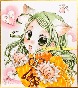Rating: Safe Score: 0 Tags: 1girl :o ahoge animal_ears artist_name blush cat_ears dated fang green_eyes green_hair image kanaria long_hair long_sleeves marker_(medium) millipen_(medium) pastel_(medium) photo shikishi signature solo traditional_media upper_body watercolor_(medium) User: admin