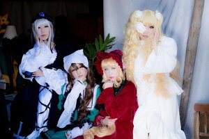 Rating: Safe Score: 0 Tags: 4girls 5girls blonde_hair blue_eyes bow brown_hair dress flower hat long_hair long_sleeves multiple_cosplay multiple_girls shinku suiseiseki tagme User: admin