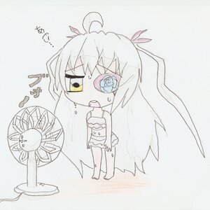 Rating: Safe Score: 0 Tags: 1girl ahoge barasuishou barefoot chibi eyepatch flower image long_hair open_mouth rose solo standing striped very_long_hair User: admin