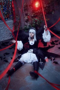 Rating: Safe Score: 0 Tags: 2girls dress frills long_hair multiple_girls ribbon solo string suigintou weapon white_hair wings User: admin