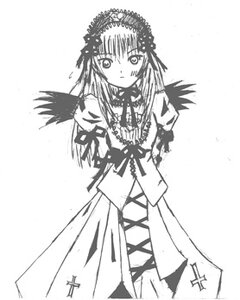 Rating: Safe Score: 0 Tags: 1girl auto_tagged blush cowboy_shot cross dress greyscale image latin_cross long_hair long_sleeves looking_at_viewer monochrome simple_background solo standing suigintou white_background wings User: admin