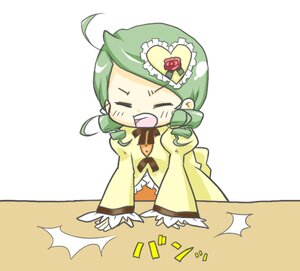 Rating: Safe Score: 0 Tags: 1girl ahoge bow chibi closed_eyes dress flower green_hair image kanaria long_sleeves open_mouth rose solo User: admin