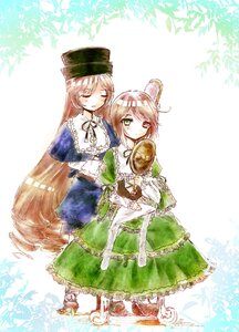 Rating: Safe Score: 0 Tags: 2girls blonde_hair blue_dress brown_hair closed_eyes costume_switch dress frills green_dress green_eyes hat heterochromia holding_hands image long_hair long_sleeves multiple_girls red_eyes scissors short_hair siblings sisters smile souseiseki suiseiseki top_hat twins very_long_hair watering_can User: admin