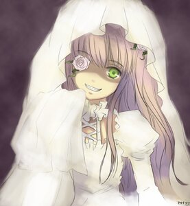 Rating: Safe Score: 0 Tags: 1girl bridal_veil bride commentary_request dress eyepatch flower green_eyes grin image kirakishou long_hair long_sleeves looking_at_viewer mtyy photoshop_(medium) pink_hair rose rozen_maiden smile solo veil wedding_dress User: admin