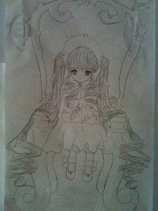 Rating: Safe Score: 0 Tags: 1girl dress drill_hair full_body graphite_(medium) image long_hair long_sleeves looking_at_viewer monochrome photo shinku sitting solo stuffed_animal stuffed_bunny traditional_media twin_drills twintails very_long_hair User: admin