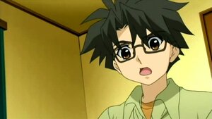 Rating: Safe Score: 0 Tags: 1boy :o black-framed_eyewear black_hair brown_eyes collared_shirt glasses green_shirt human indoors looking_at_viewer open_mouth sakurada_jun screenshot shirt solo spiked_hair upper_body User: admin