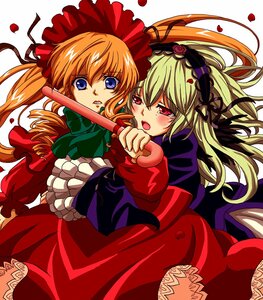 Rating: Safe Score: 0 Tags: 2girls blonde_hair blue_eyes bow dress flower frills hairband image long_hair long_sleeves multiple_girls open_mouth orange_hair pair petals red_dress red_eyes ribbon rose rose_petals shinku suigintou twintails User: admin