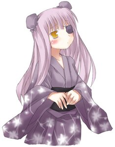 Rating: Safe Score: 0 Tags: 1girl barasuishou blush eyepatch image japanese_clothes kimono long_hair purple_hair solo yagasuri yellow_eyes User: admin