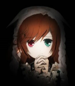 Rating: Safe Score: 0 Tags: 1girl bangs frills green_eyes hands_clasped heterochromia image long_sleeves looking_at_viewer own_hands_together red_eyes simple_background solo suiseiseki upper_body User: admin