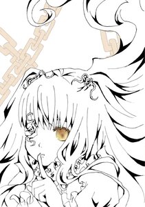 Rating: Safe Score: 0 Tags: 1girl chain hair_ornament image kirakishou long_hair looking_at_viewer monochrome solo User: admin