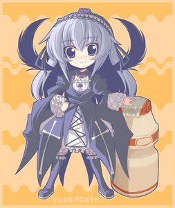 Rating: Safe Score: 0 Tags: 1girl bangs black_dress boots commentary_request cross dress flower frilled_dress frills full_body gothic_lolita hairband image knee_boots lactic_acid_bacteria lolita_fashion lolita_hairband long_hair long_sleeves orange_background purple_eyes ribbon rikumaru rose rozen_maiden silver_hair smile solo suigintou wings yakult User: admin
