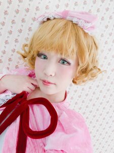 Rating: Safe Score: 0 Tags: 1girl bangs blonde_hair blue_eyes closed_mouth eyelashes hair_ribbon hinaichigo lips looking_at_viewer portrait red_ribbon ribbon short_hair smile solo traditional_media User: admin