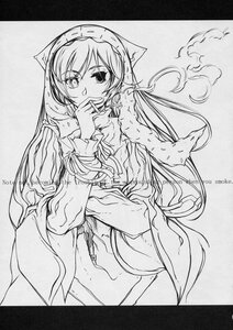 Rating: Safe Score: 0 Tags: 1girl dated doujinshi doujinshi_#110 greyscale image letterboxed long_hair long_sleeves looking_at_viewer monochrome multiple signature sketch smile solo traditional_media User: admin