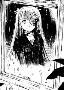 Rating: Safe Score: 0 Tags: 1girl bangs barasuishou blunt_bangs flying_sweatdrops greyscale image jacket long_hair looking_at_viewer monochrome rain snowing solo water_drop User: admin