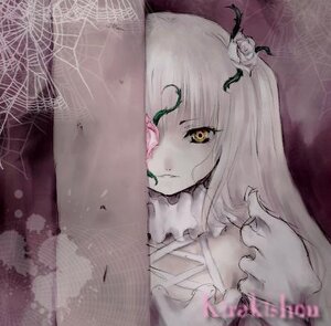 Rating: Safe Score: 0 Tags: 1girl flower hair_flower hair_ornament image kirakishou long_hair solo white_hair yellow_eyes User: admin