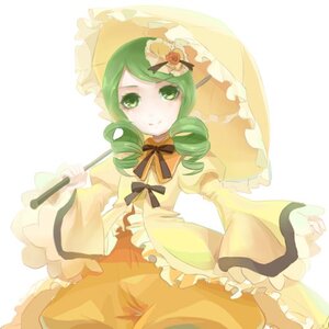 Rating: Safe Score: 0 Tags: 1girl bow dress drill_hair flower frills green_eyes green_hair hair_ornament holding_umbrella image kanaria long_sleeves parasol ribbon smile solo striped twin_drills umbrella wide_sleeves yellow_dress User: admin