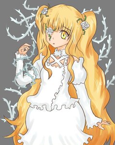 Rating: Safe Score: 0 Tags: 1girl blonde_hair dress eyepatch flower hair_flower hair_ornament image kirakishou long_hair long_sleeves rose solo thorns transparent_background very_long_hair vines white_dress white_flower white_rose yellow_eyes User: admin