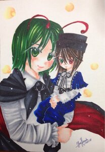 Rating: Safe Score: 0 Tags: 2girls antennae blush brown_hair cape green_eyes green_hair hat heterochromia image long_sleeves marker_(medium) multiple_girls red_eyes short_hair solo souseiseki traditional_media wriggle_nightbug User: admin