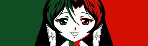 Rating: Safe Score: 0 Tags: 1girl eyeshadow face grin image long_hair looking_at_viewer makeup monster_girl pointy_ears portrait red_eyes simple_background smile solo suiseiseki teeth User: admin