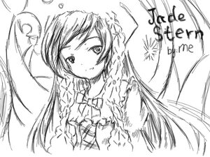 Rating: Safe Score: 0 Tags: 1girl dress greyscale image long_hair looking_at_viewer monochrome sketch smile solo suiseiseki upper_body User: admin
