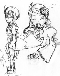 Rating: Safe Score: 0 Tags: 2girls ahoge detached_sleeves dress drill_hair eighth_note greyscale hair_ornament hakurei_reimu image kanaria long_hair microphone monochrome multiple_girls music musical_note singing sketch solo User: admin