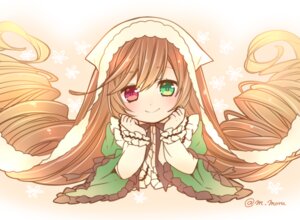 Rating: Safe Score: 0 Tags: 1girl blush brown_hair dress drill_hair frills green_dress green_eyes heterochromia image long_hair long_sleeves looking_at_viewer lying red_eyes smile solo suiseiseki twin_drills twitter_username very_long_hair User: admin