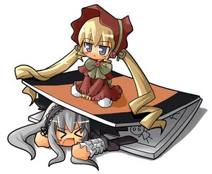 Rating: Safe Score: 0 Tags: 2girls >_< bangs blonde_hair blue_eyes bonnet bow chibi closed_eyes dress drill_hair frills grey_hair herada_mitsuru image long_hair long_sleeves multiple_girls open_mouth pair red_dress ribbon rozen_maiden shinku silver_hair sitting suigintou tears twintails very_long_hair User: admin