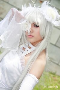 Rating: Safe Score: 0 Tags: 1girl animal_ears artist_name bare_shoulders blurry blurry_background depth_of_field dress kirakishou lips long_hair photo solo upper_body white_dress white_hair white_theme User: admin