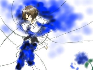 Rating: Safe Score: 0 Tags: 1girl blue_dress blue_flower blue_rose brown_hair capelet dress flower heterochromia image long_sleeves looking_at_viewer motion_blur red_eyes short_hair solo souseiseki User: admin