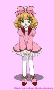 Rating: Safe Score: 0 Tags: 1girl blonde_hair bow character_name dress drill_hair full_body green_eyes hair_bow hina_ichigo hinaichigo image long_sleeves looking_at_viewer open_mouth pantyhose pink_background pink_bow pink_dress pink_footwear shoes short_hair smile solo standing white_legwear User: admin