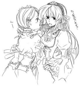 Rating: Safe Score: 0 Tags: 2girls auto_tagged blush dress drill_hair greyscale image kanaria long_hair long_sleeves monochrome multiple_girls pair ribbon shinku simple_background suigintou twin_drills white_background yuri User: admin